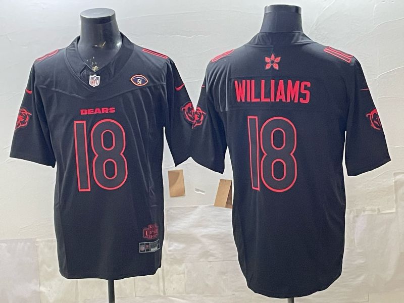 Men 2026 Chicago Bears #18 Williams Black 4th generations Nike Limited NFL Jersey 01